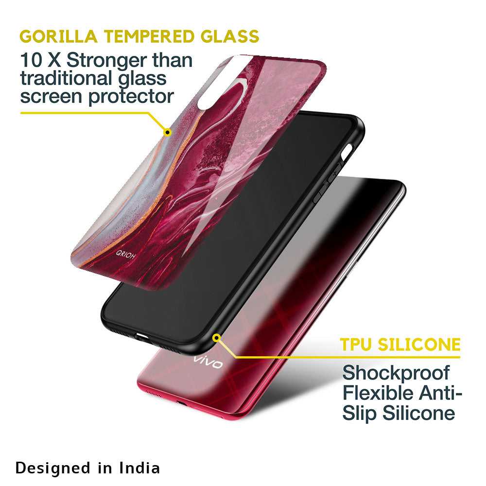 Crimson Ruby Glass Case for Vivo Y16