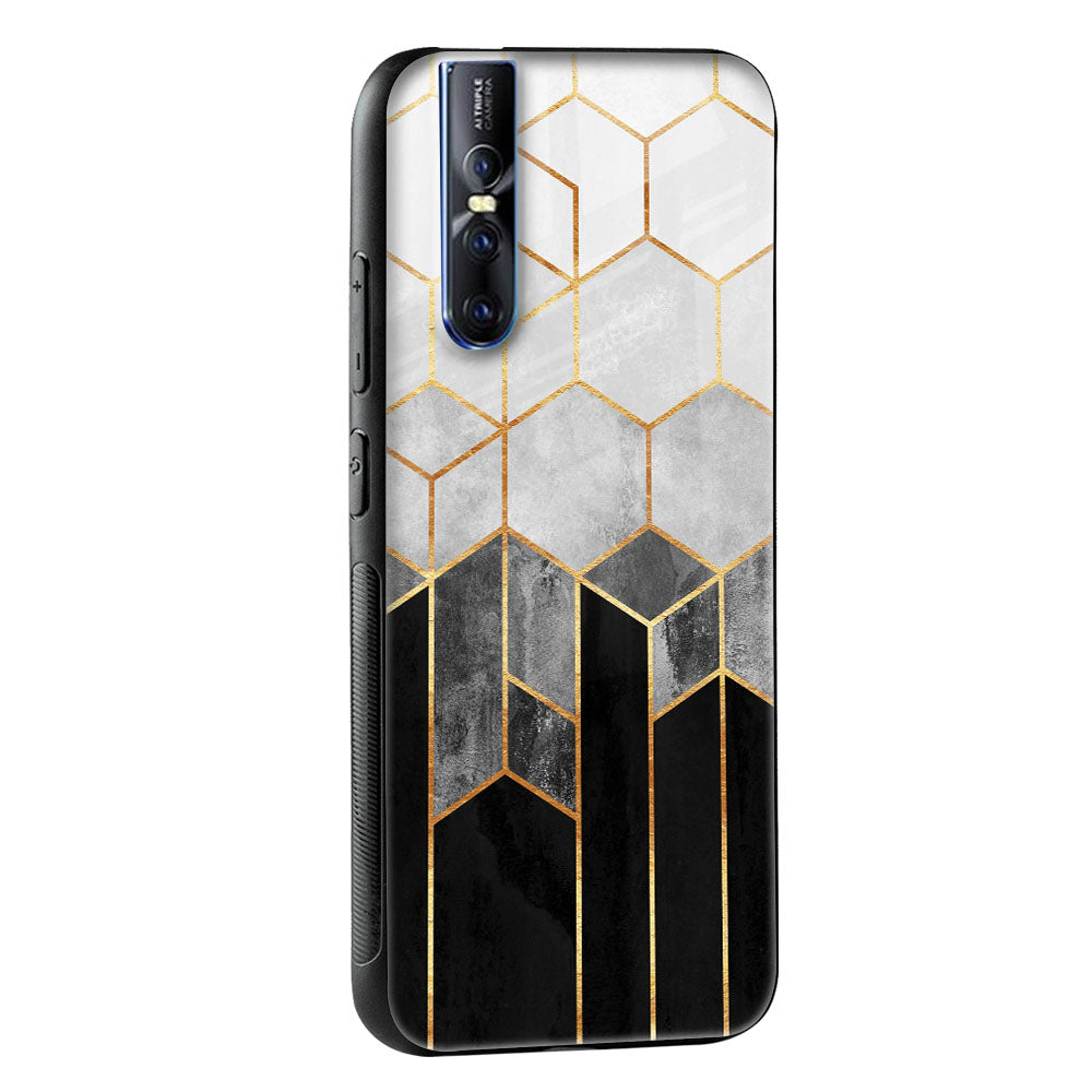 Tricolor Pattern Glass Case for Vivo Y22