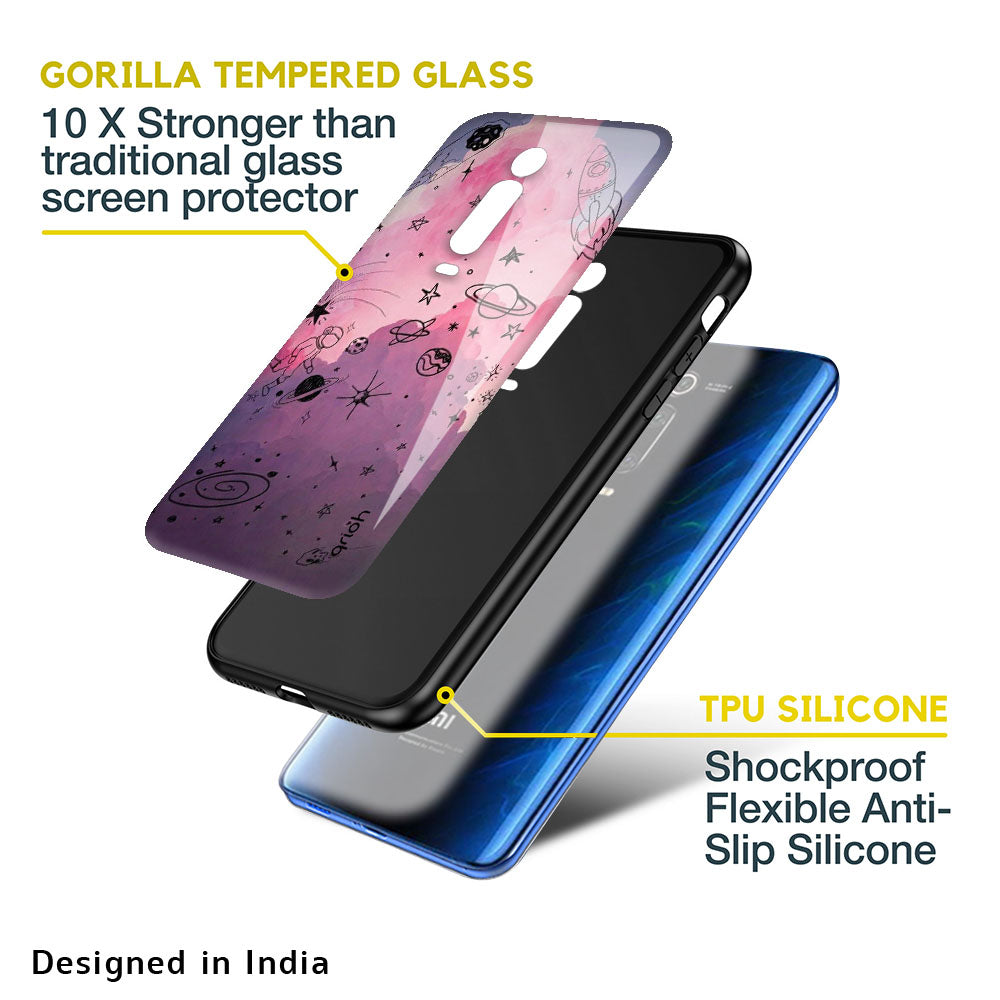 Space Doodles Glass Case for Redmi A1