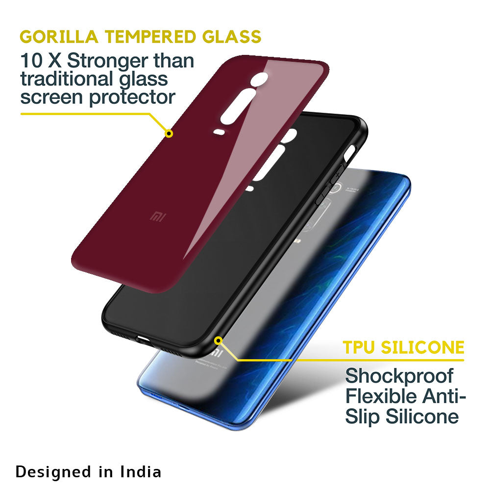 Classic Burgundy Glass Case for Redmi Note 10 Pro Max
