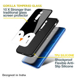 Cute Penguin Glass Case for Redmi Note 10S