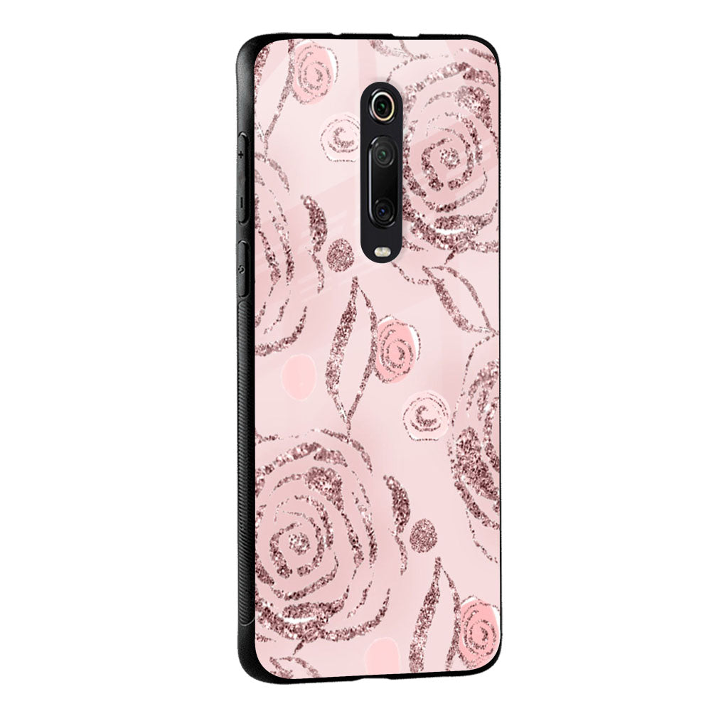 Shimmer Roses Glass case for Xiaomi Mi A3