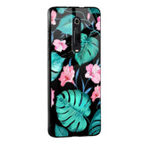 Tropical Leaves & Pink Flowers Glass case for Redmi A1